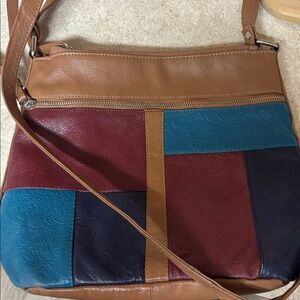 Great American leather works: Multicolor Patchwork Crossbody Bag